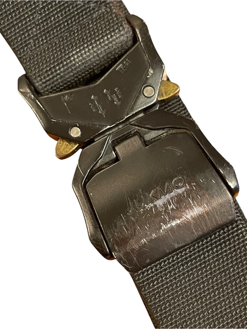 JUKMO Men’s XL Black Tactical Belt 1.5” Nylon Web Quick Release 57”